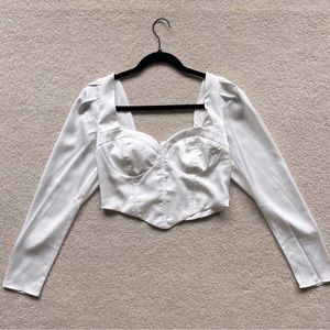 Lelis white cropped corset blouse (s).